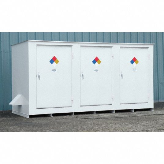 DENIOS Hazmat Safety Locker Drums, Vertical, 14 Drum Capacity, 213 1/4