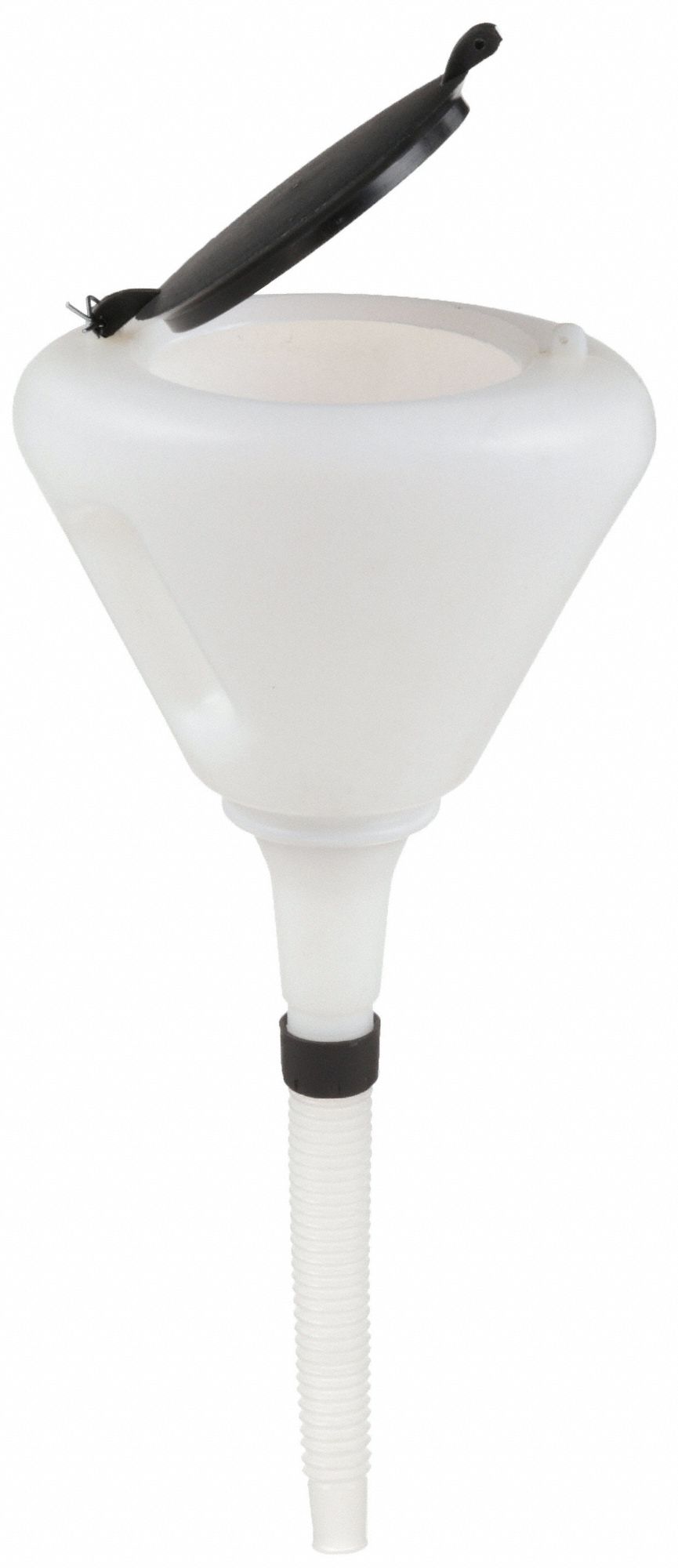 SPILLPROOF SPOUT FUNNEL, POLYETHYLENE, 57 FL OZ CAPACITY, 8 IN OVERALL DIAMETER, 7 3/32 IN SPOUT L