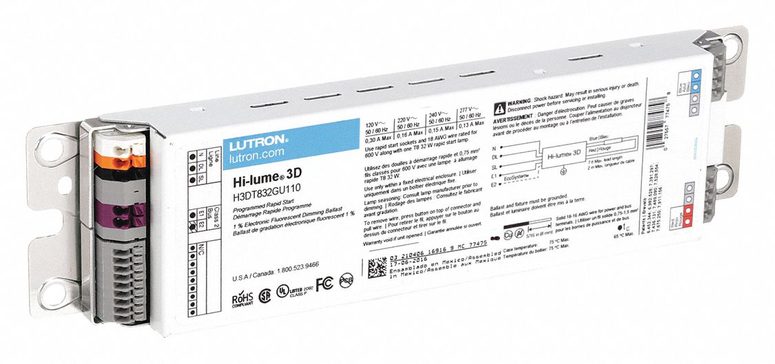 LUTRON, 120 to 277V AC, 1 Bulbs Supported, Fluorescent Ballast