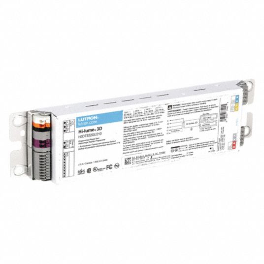 LUTRON Fluorescent Ballast: 120 to 277V AC, 2 Bulbs Supported, 32 W Max.  Bulb Watts, T8
