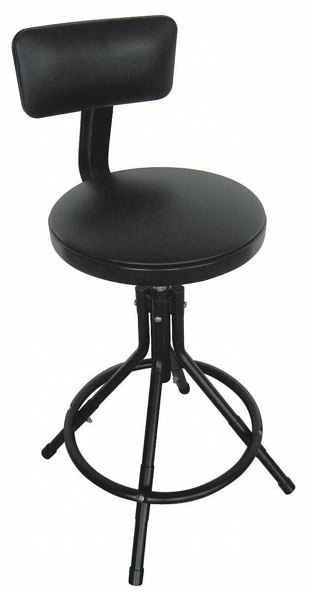 34 1/2 in Overall Ht, Screw Post, Round Stool - 5NWH8|5NWH8 - Grainger