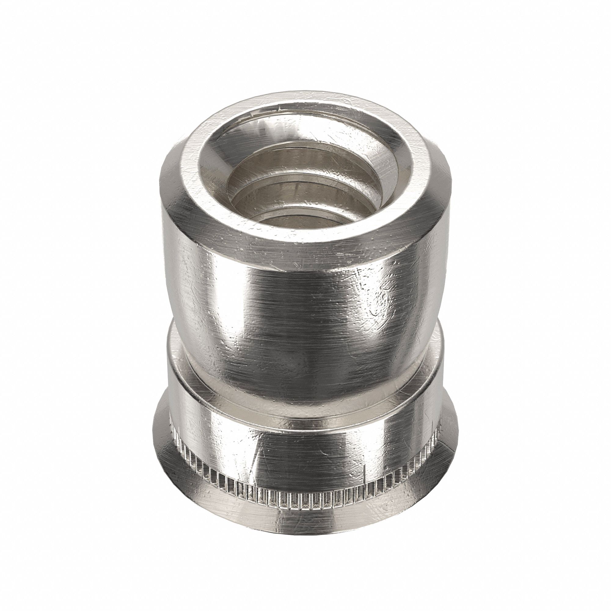 NUT INSERT, #10-24 THREAD, 11/32 IN OVERALL L, 9/32 IN INSERT DIA, ALUMINUM, PLAIN, 100 PK