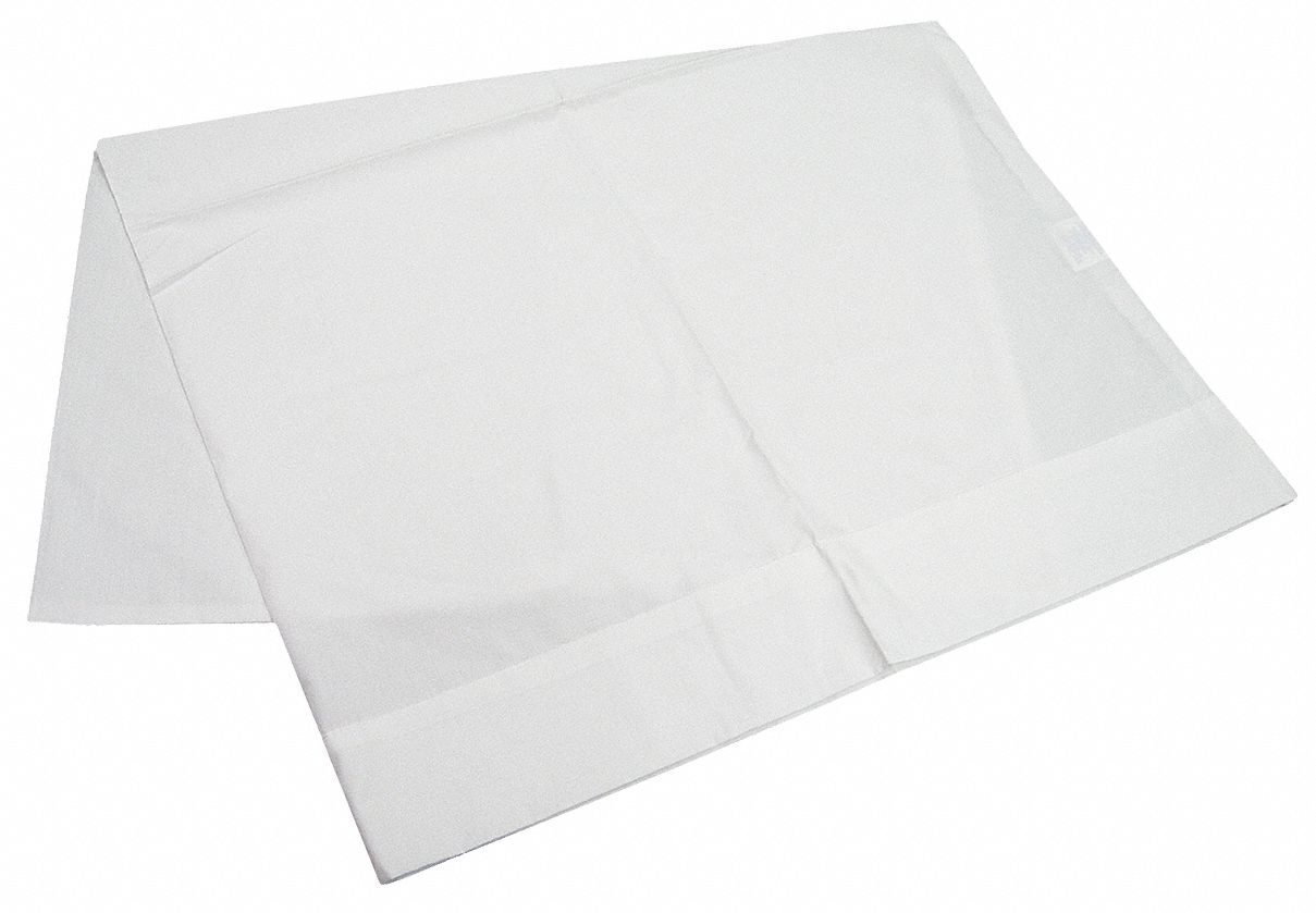 Pillowcase: Std, 42 in Overall Lg, 34 in Overall Wd, T180, White, Flap Closure