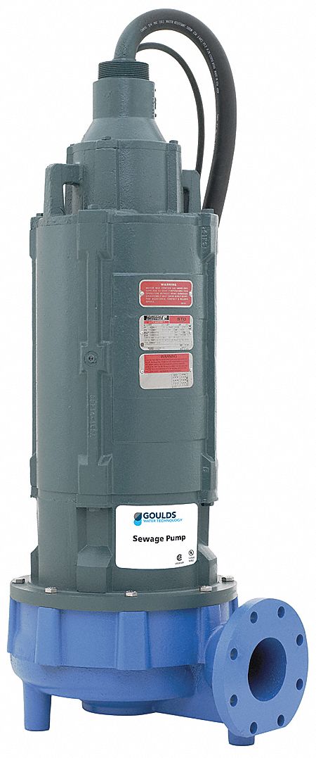 Goulds Bomba sumergible de aguas residuales WS2034BHF, 2 HP, trifásica, 406  V, 5.8 amperios máximos