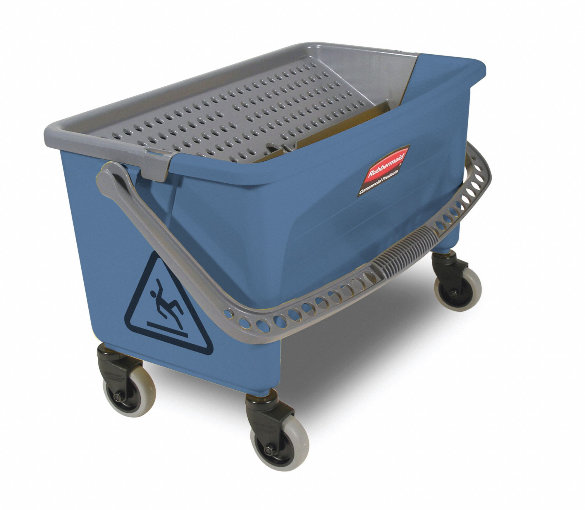 MOP BUCKET AND WRINGER,BLUE,7 GAL