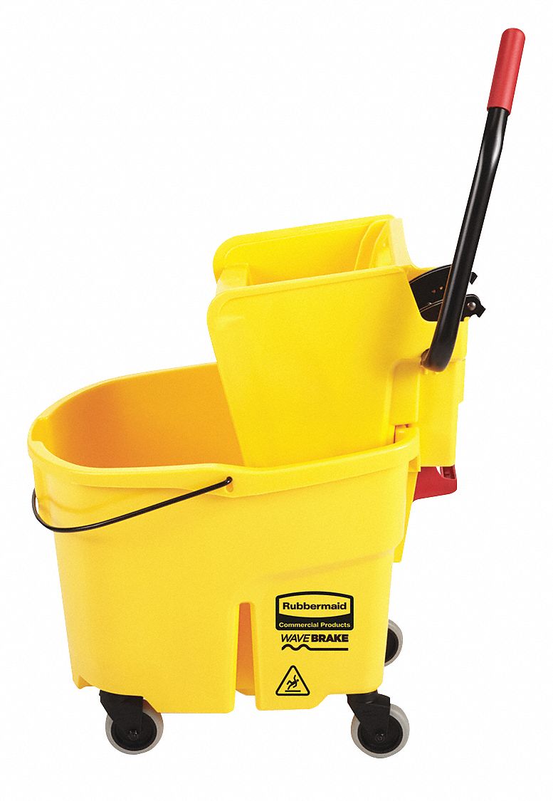 Rubbermaid WaveBrake 35 Quart Bucket & Wringer - Yellow