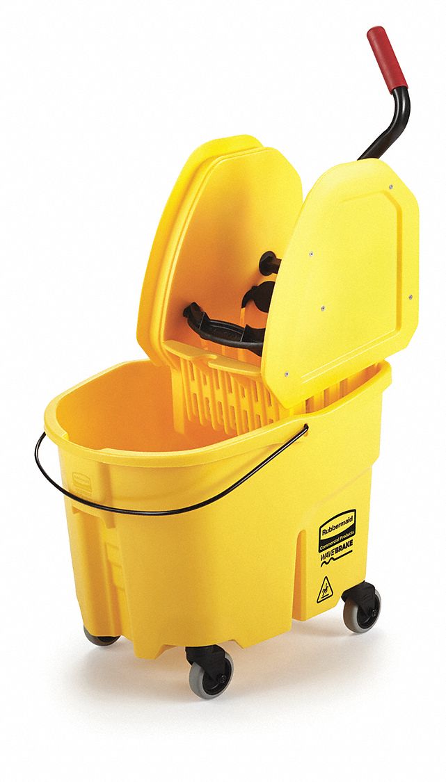 Rubbermaid Yellow Polypropylene Mop Bucket and Wringer, 8-3/4 gal.