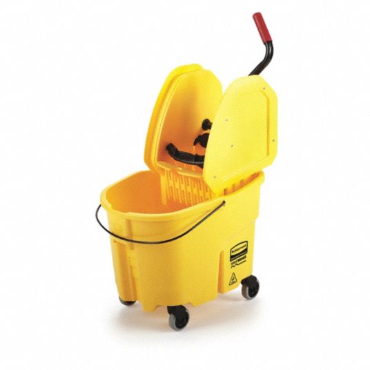 Rubbermaid Yellow Polypropylene Mop Bucket and Wringer, 8-3/4 gal