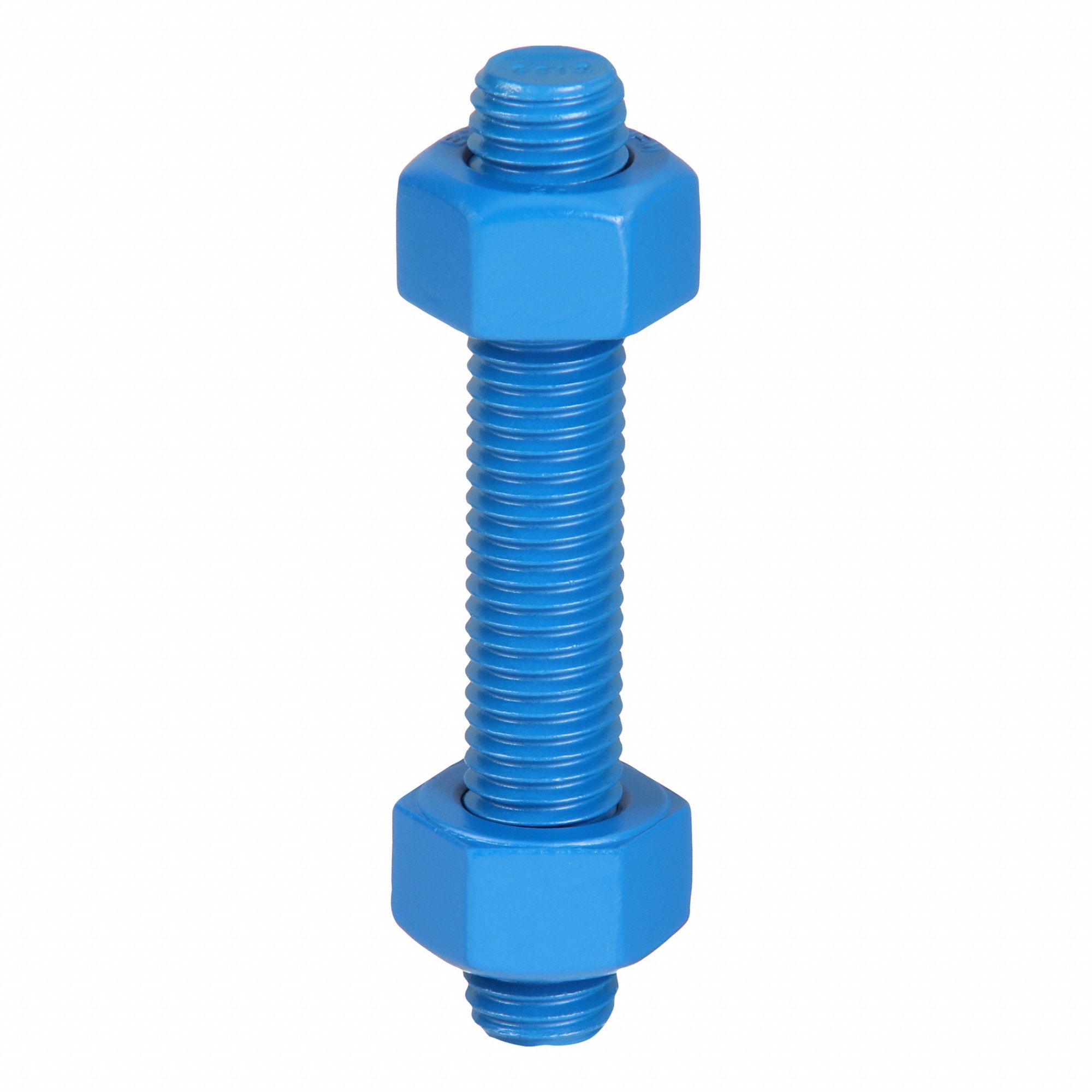 Fully Threaded Stud: 5/8"-11 Thread Size, Steel, Grade B7, PTFE Coated, 4 in Lg, 50 PK