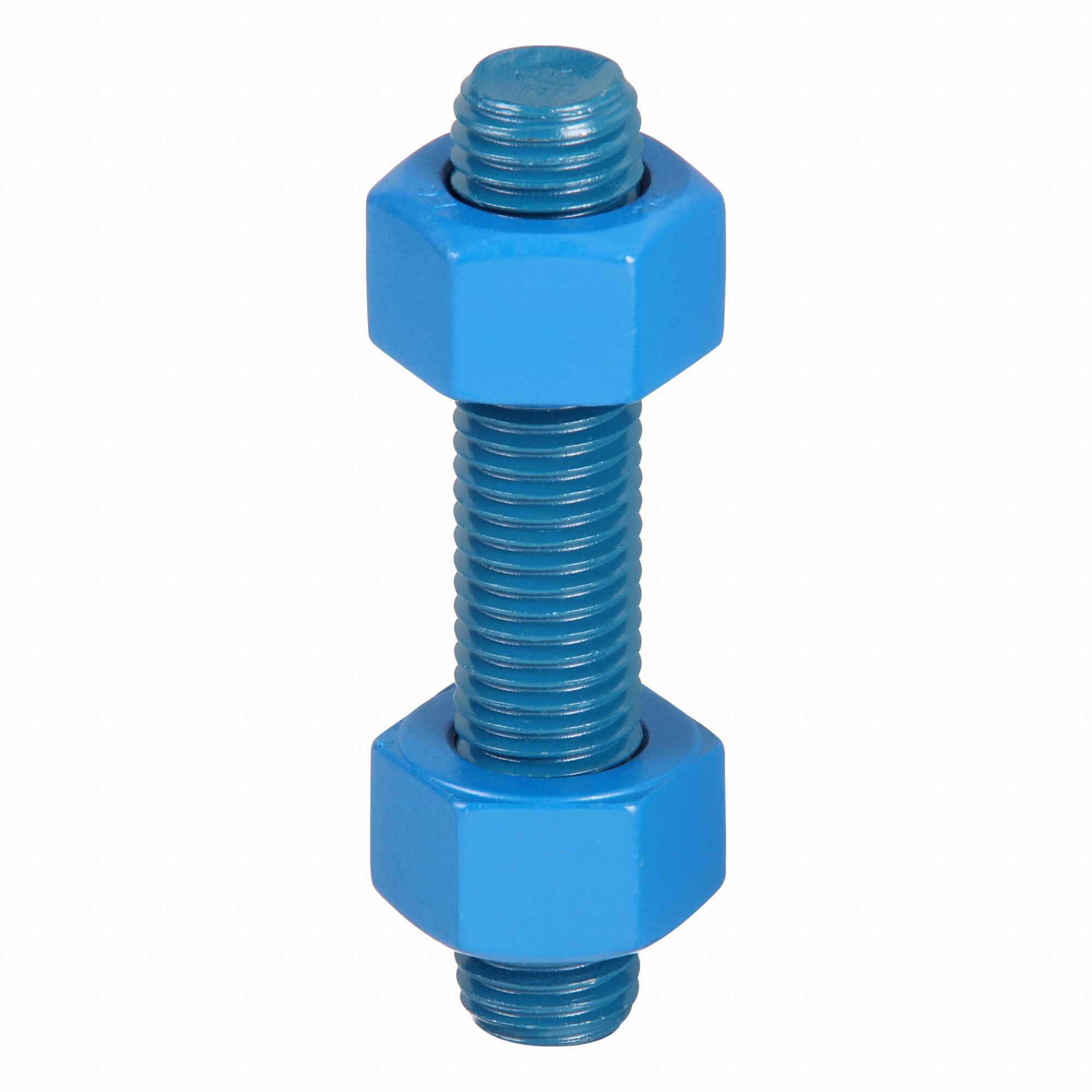 Fully Threaded Stud: 3/4"-10 Thread Size, Steel, Grade B7, PTFE Coated, 4 in Lg, 30 PK