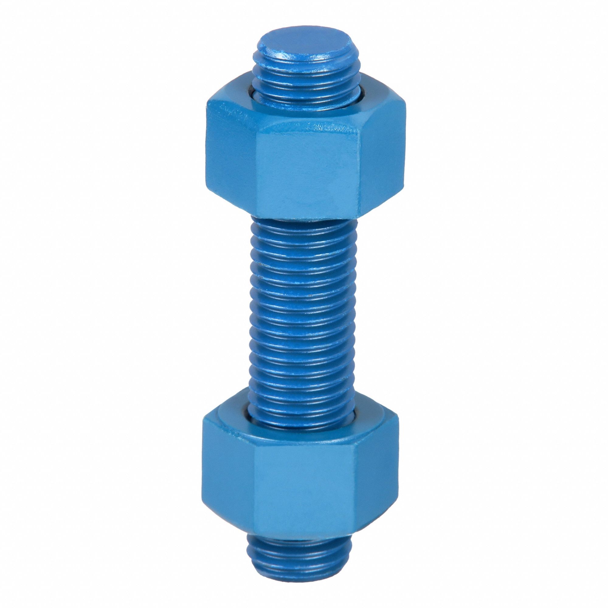Fully Threaded Stud: 7/8"-9 Thread Size, Steel, Grade B7, PTFE Coated, 20 PK