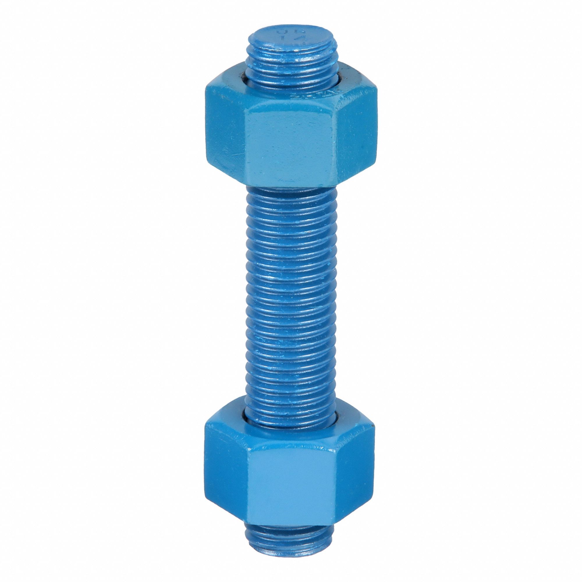 Fully Threaded Stud: 7/8"-9 Thread Size, Steel, Grade B7, PTFE Coated, 5 in Lg, 20 PK