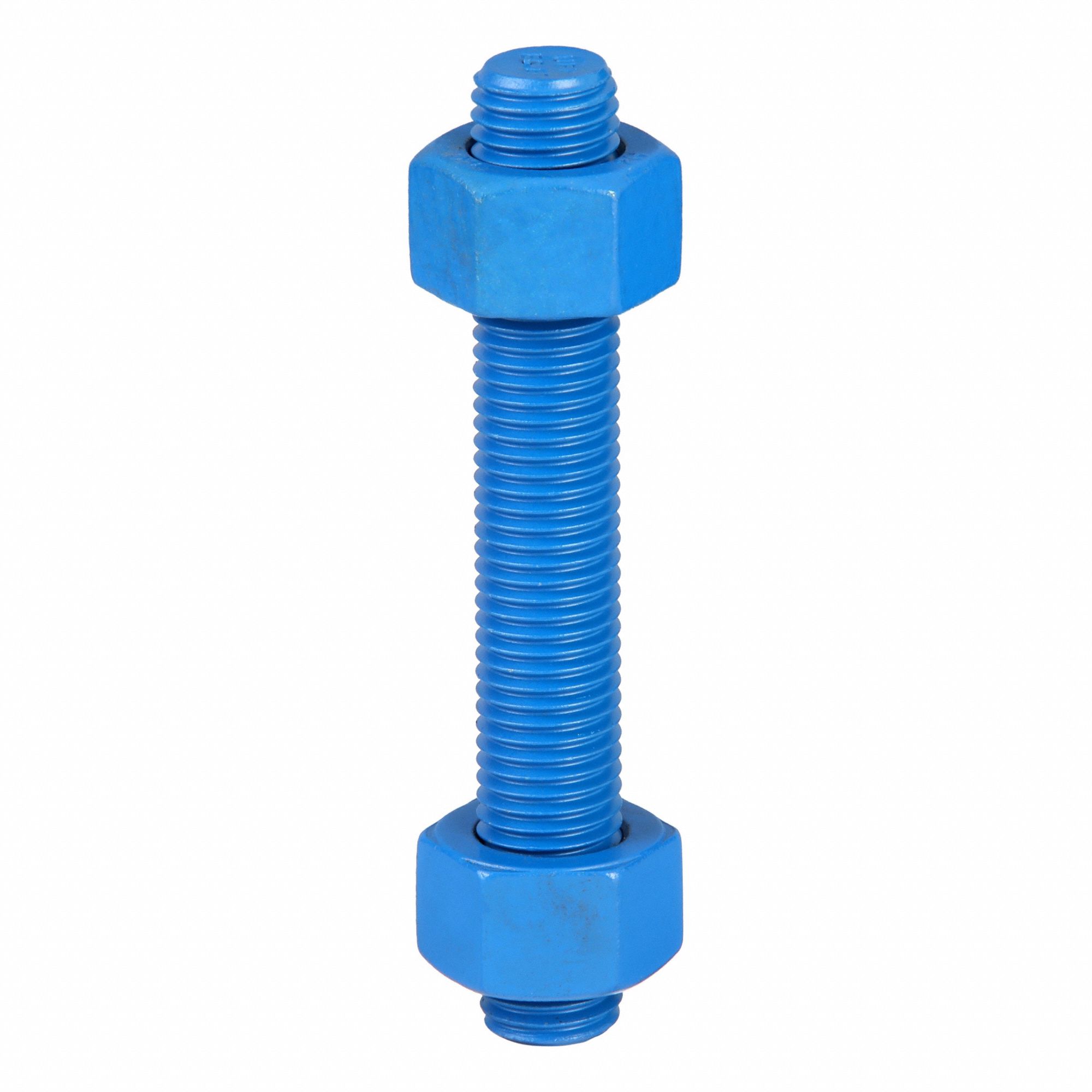 Fully Threaded Stud: 7/8"-9 Thread Size, Steel, Grade B7, PTFE Coated, 6 in Lg, 20 PK