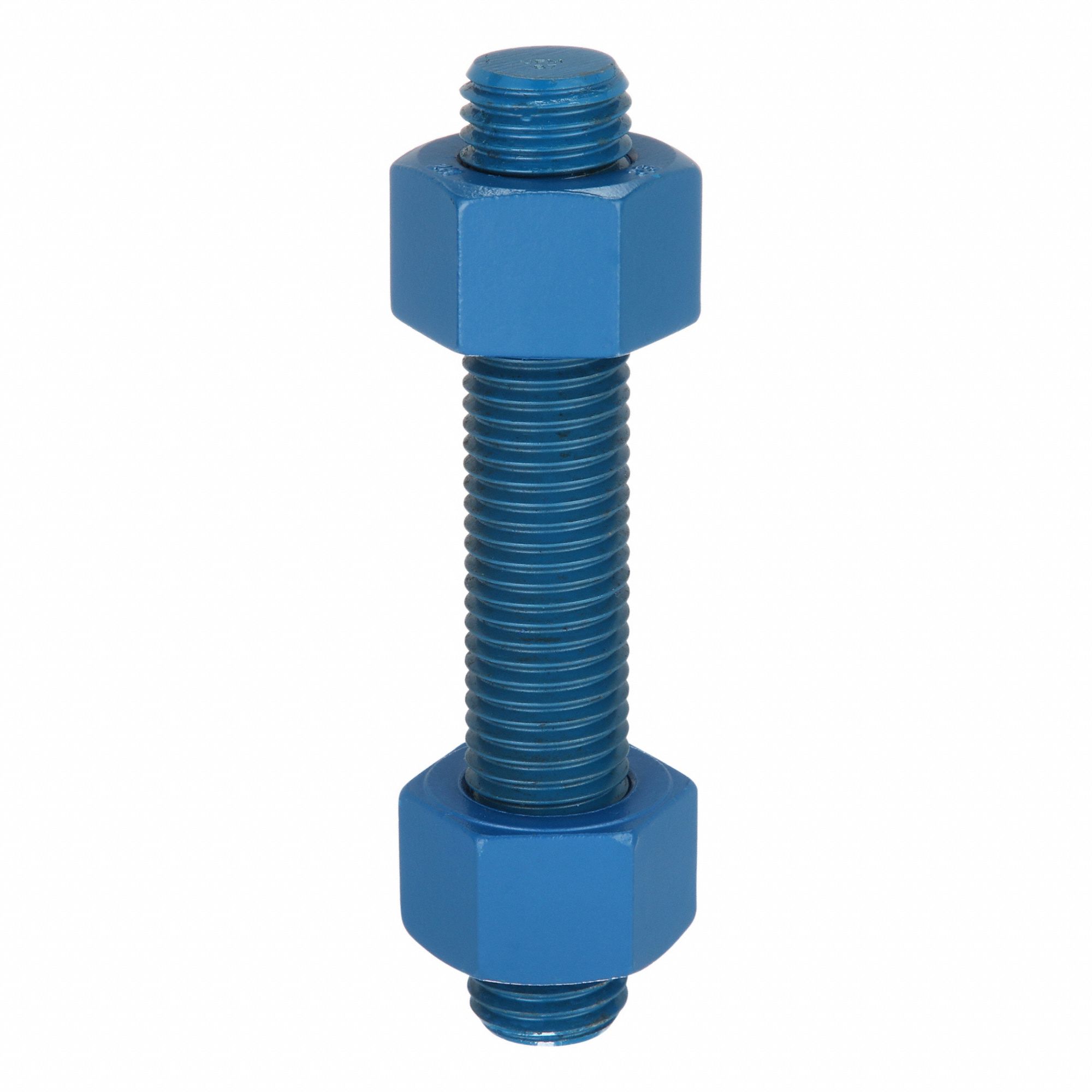 Fully Threaded Stud: 1"-8 Thread Size, Steel, Grade B7, PTFE Coated, 6 in Lg, 8 PK