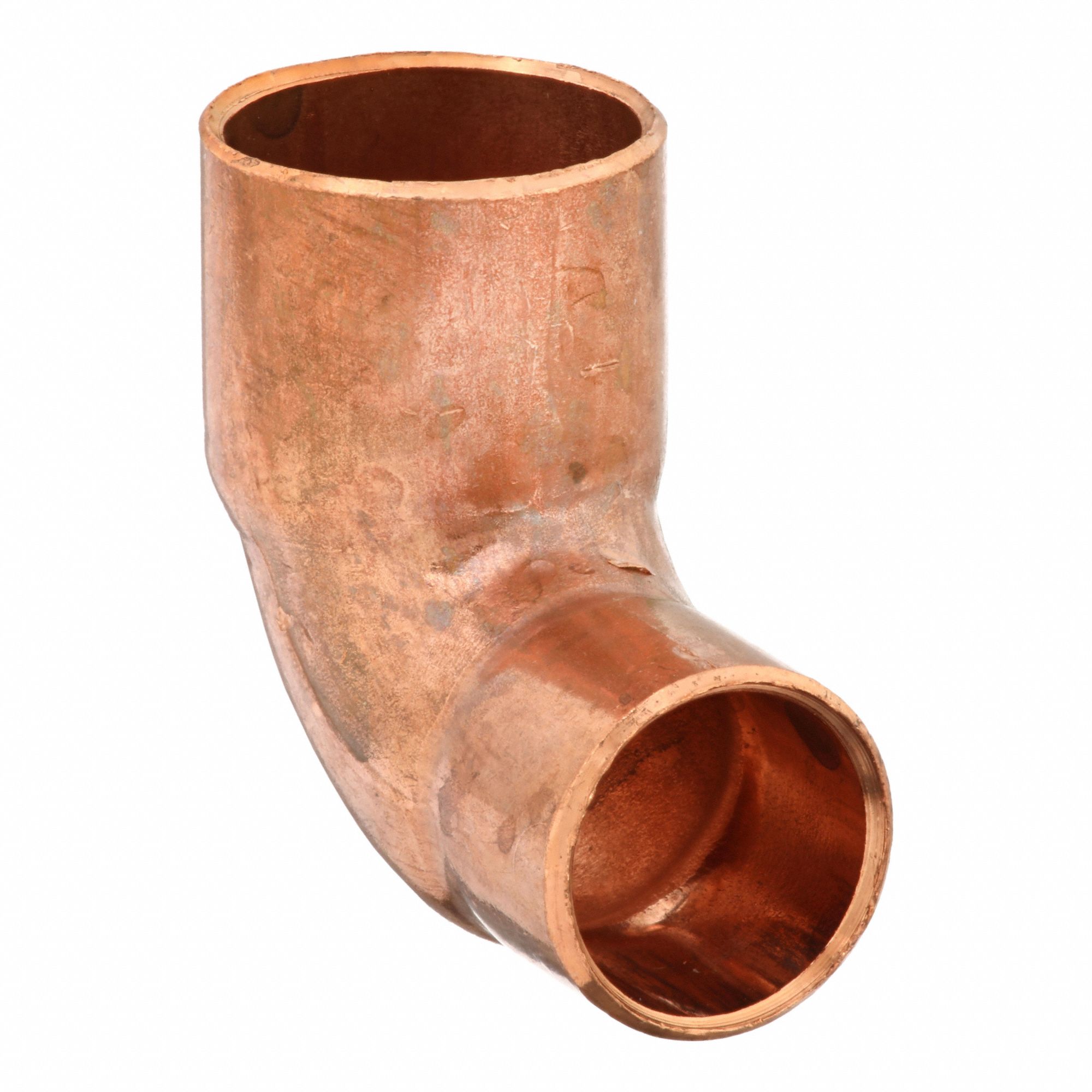 Sweat Fitting Elbow: 1/2 in CTS x 3/8 in CTS, Cup x FTG, Wrot Copper