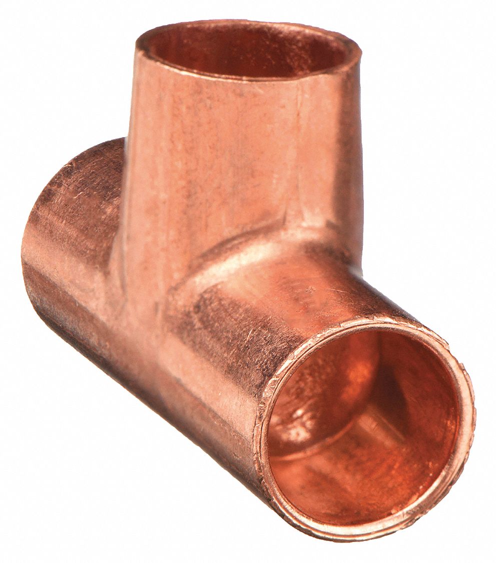 TEE: WROT COPPER, CUP X CUP X CUP, ⅛ IN X ⅛ IN X ⅛ IN COPPER TUBE SIZE