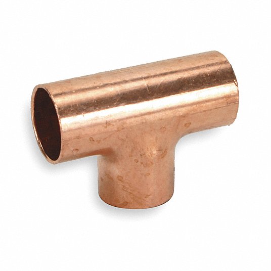 Copper T Tee Sweat Solder Pressure Fits 1-1/8" Tube Nibco 1" x 1" x 1/2" 1x1/2 