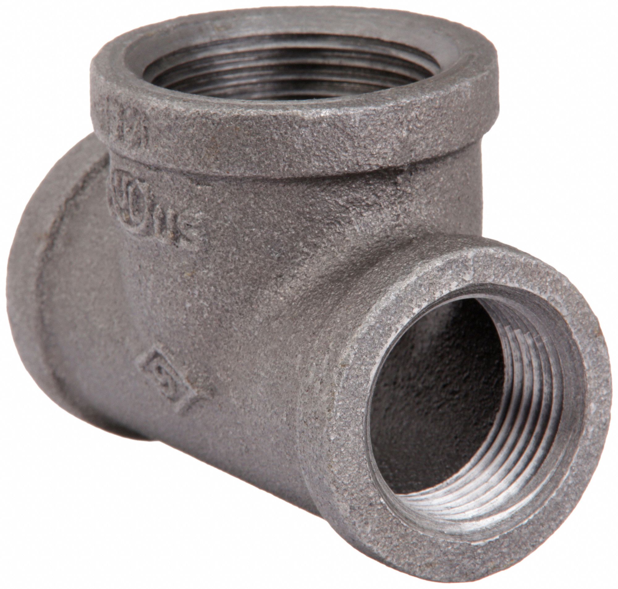 Reducing Tee: Malleable Iron, 1 in x 1 in x 1 1/4 in Fitting Pipe Size, Class 150