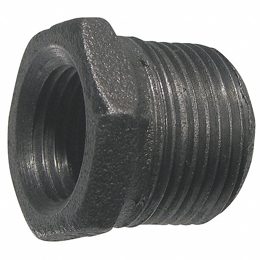 1" x 1/8" BLACK MALLEABLE IRON HEX BUSHING reducer reducing fitting pipe npt 