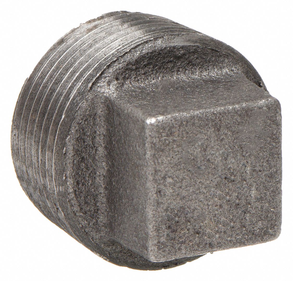 SQUARE HEAD PLUG: MALLEABLE IRON, ¼ IN FITTING PIPE SIZE, MALE NPT