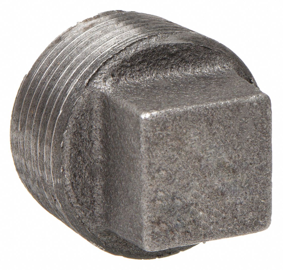 SQUARE HEAD PLUG: MALLEABLE IRON, ¾ IN FITTING PIPE SIZE, MALE NPT