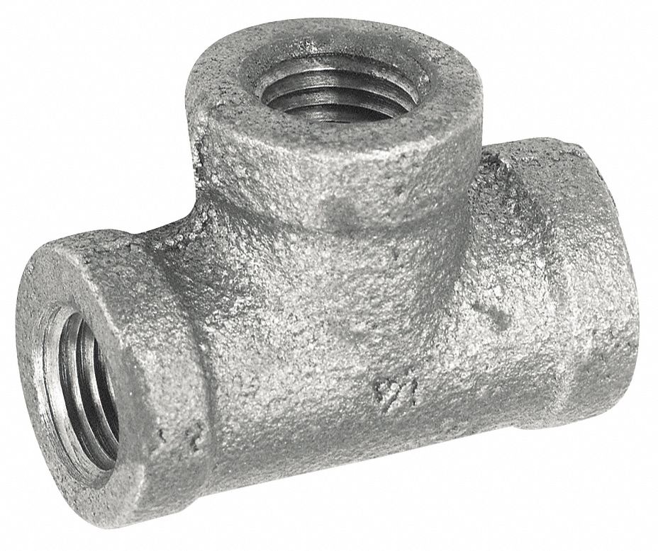 Grainger Approved Galvanized Malleable Iron Reducing Tee 3 4 X 1 2 X 3 4 Pipe Size Fnpt Connection Type 5p855 5p855 Grainger