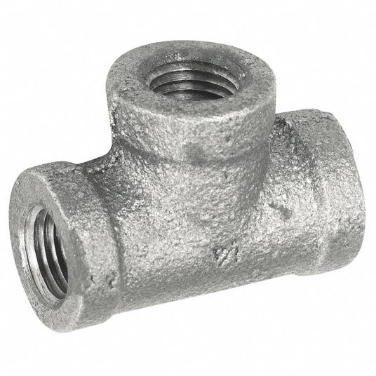 Grainger Approved Galvanized Malleable Iron Reducing Tee 1 2 X 1 2 X 1 4 Pipe Size Fnpt Connection Type 5p851 5p851 Grainger