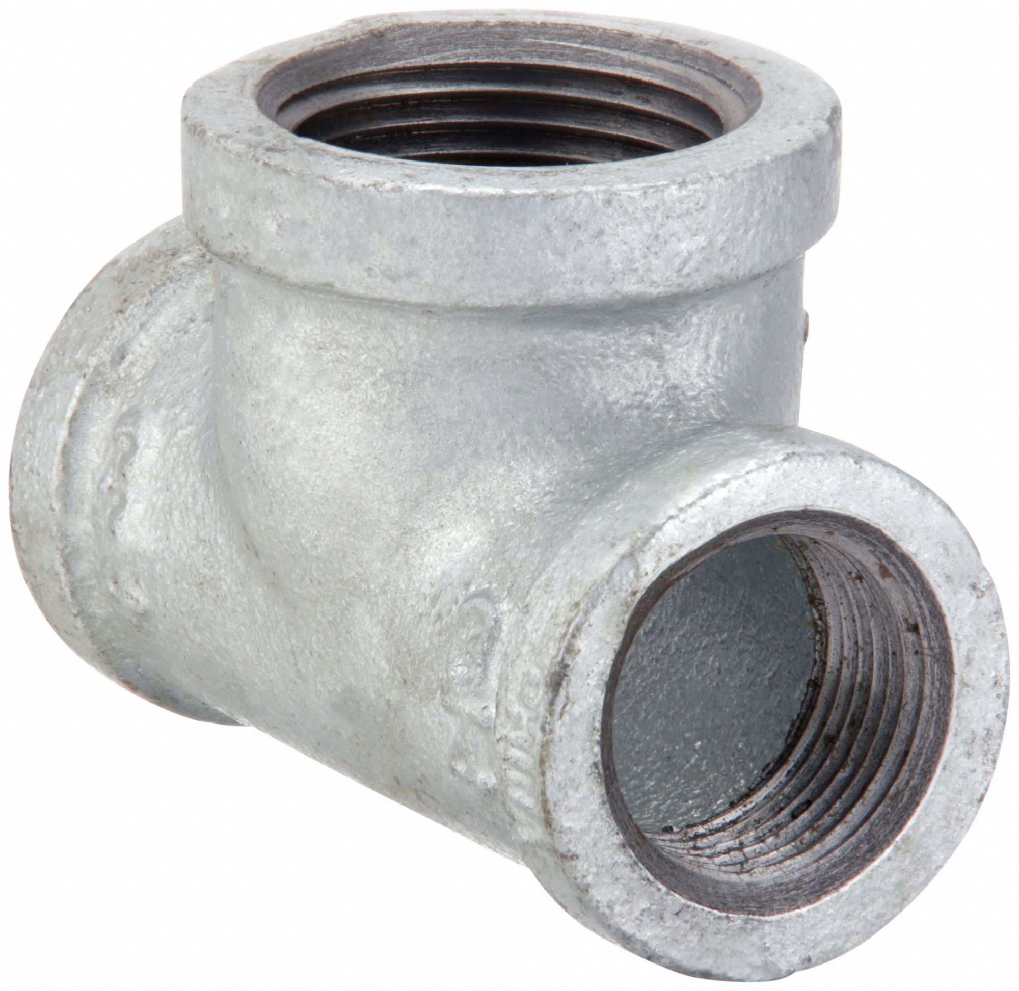 Reducing Tee: Malleable Iron, 3/4 in x 1 in x 3/4 in, NPT x NPT x NPT, Class 150