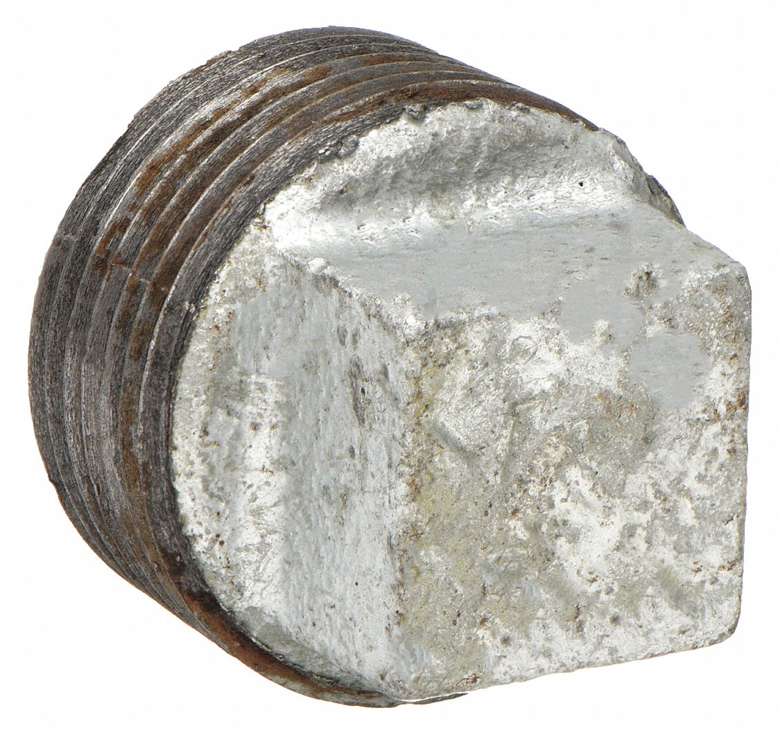 SQUARE HEAD PLUG: MALLEABLE IRON, ½ IN, MALE NPT THREAD, CLASS 150