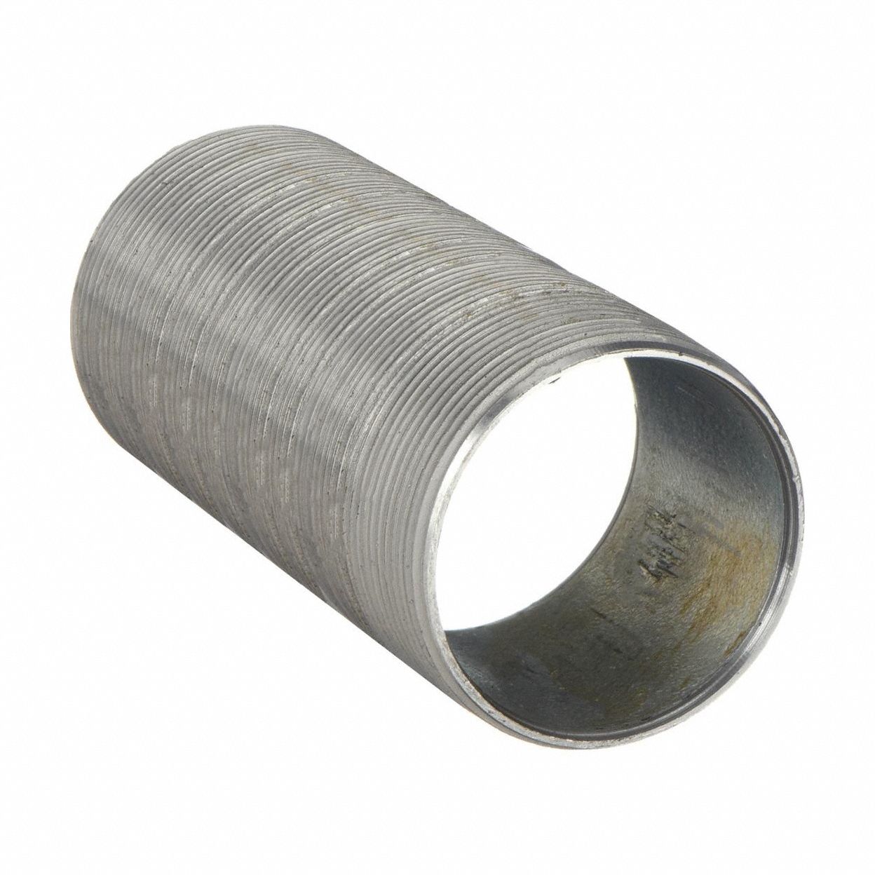 Nipple: Galvanized Steel, 1/2 in Nominal Pipe Size, 1 1/8 in Overall Lg, Fully Threaded, Schedule 40