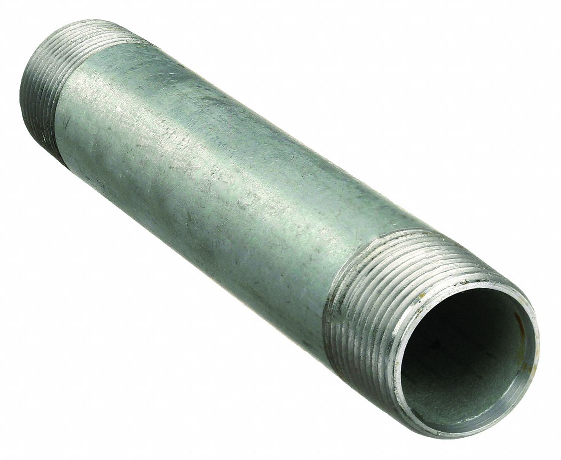 NIPPLE: GALVANIZED STEEL, 1 IN NOMINAL PIPE SIZE, 7 IN L, BOTH ENDS THREADED, WELDED