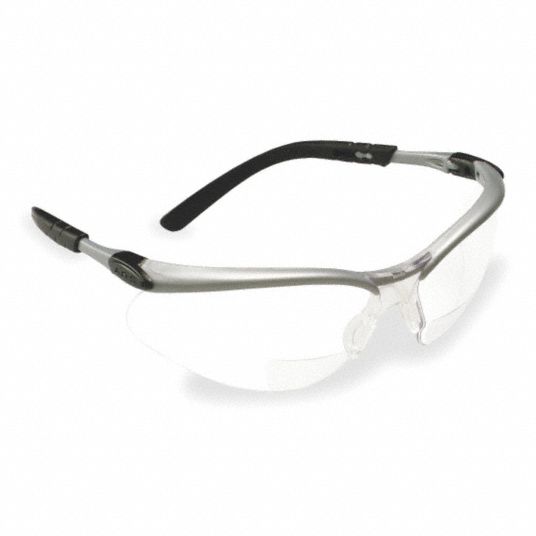 3m Bifocal Safety Reading Glasses Anti Fog Wraparound Frame Half Frame 2 50 Clear Black