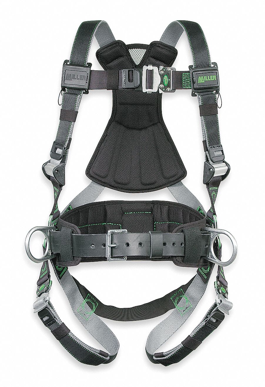 HONEYWELL MILLER Full Body Harness, 400 lb, Black L/XL 5PA97RDTQC