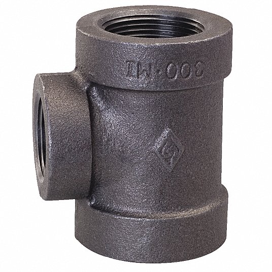 Malleable Iron Reducing Tee Pipe Fitting Various Sizes 