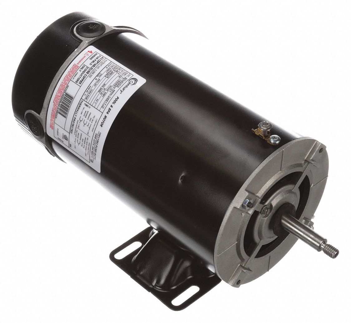 CENTURY 2 HP Pool and Spa Pump Motor, Capacitor-Start, 115/230V, 48Y