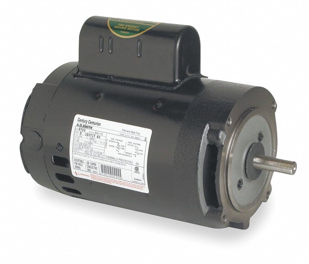 Century 1 Hp Pool And Spa Pump Motor Capacitor Start 115 230v 56j Frame 5pe59 Ust1102 Grainger