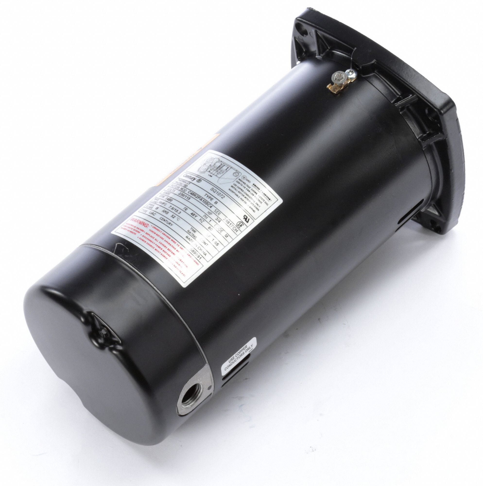 CENTURY Pool Pump Motor, 3/4 HP, CapacitorStart/Run, Nameplate RPM