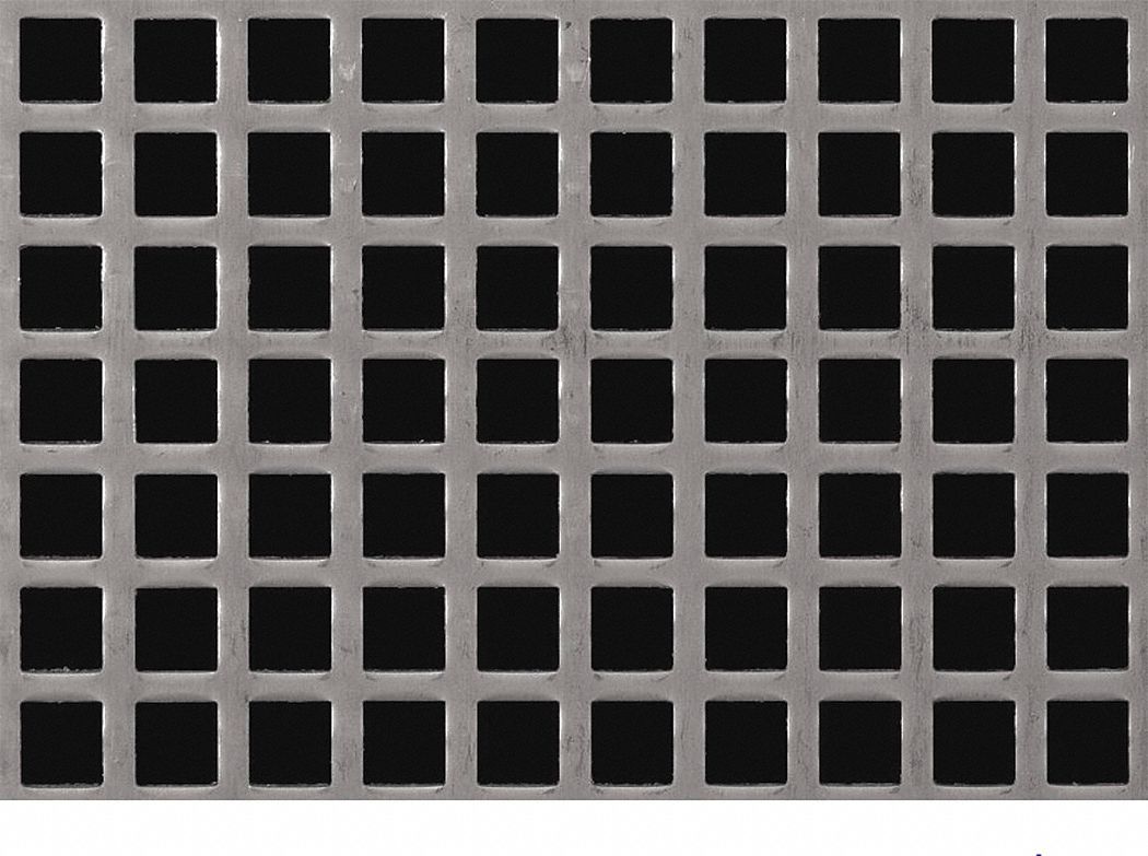 GRAINGER APPROVED Perforated Sheet 16 Gauge, Square Hole Shape