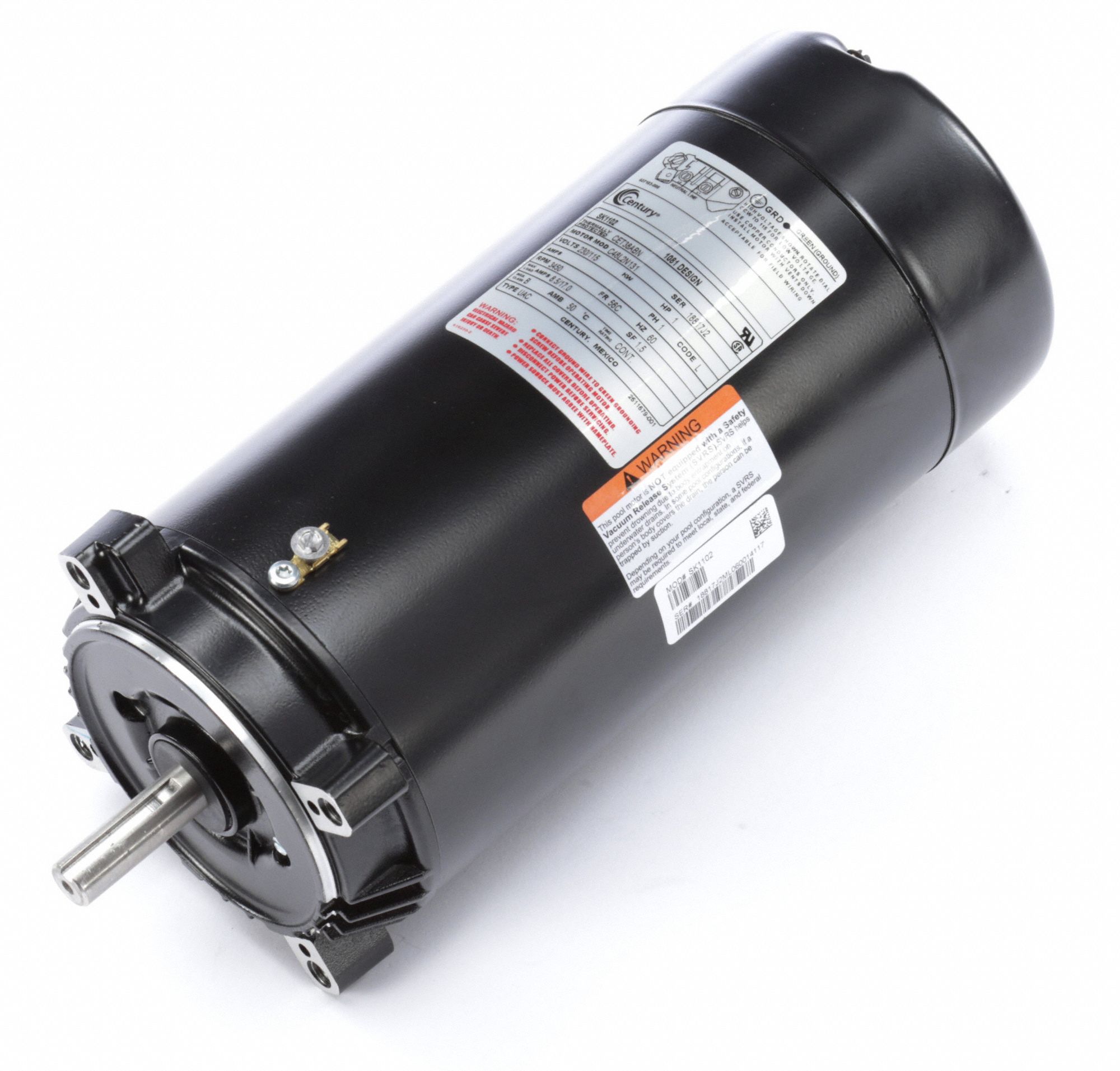 Century Pool And Spa Pump Motor: Face Mounting, 1 Hp, 1.5 Motor Service 