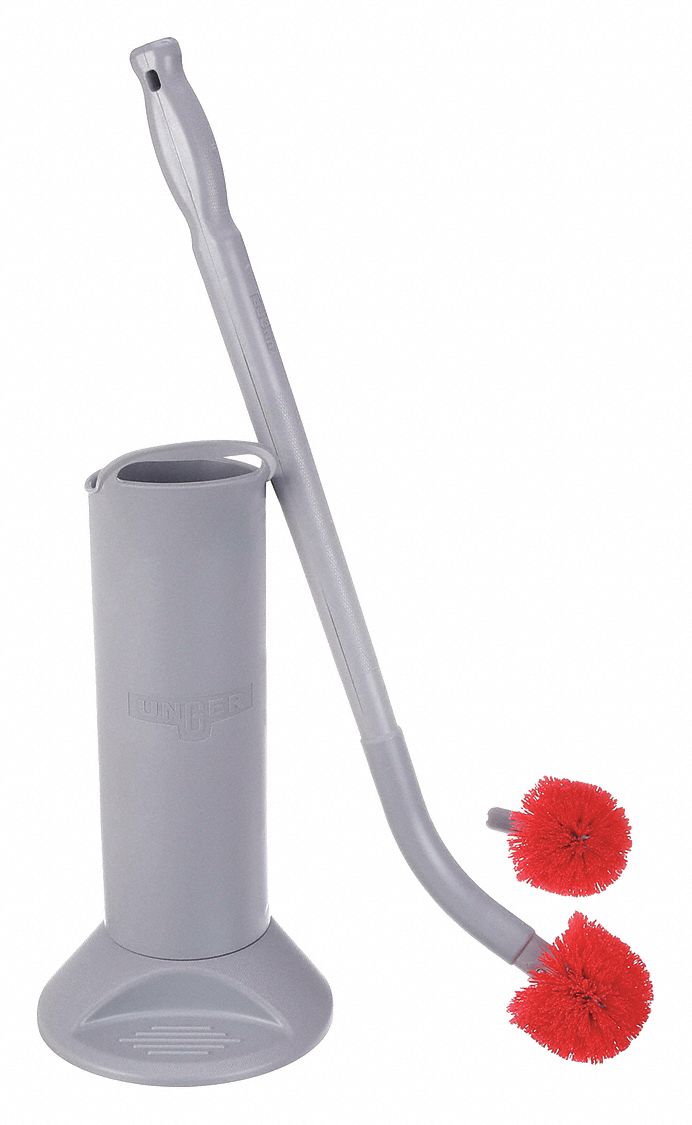 TOILET BRUSH WITH CADDY,26 IN L,RED