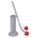 TOILET BRUSH WITH CADDY,26 IN L,RED