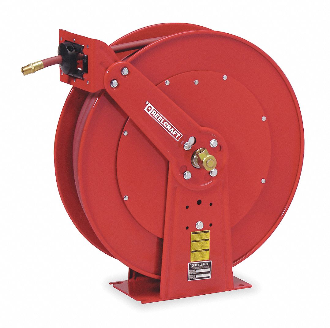 PRO-SOURCE - Hose Reel with Hose: 3/4″ ID Hose x 75', Spring