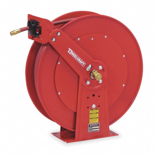 75 ft (3/4 in I.D.), 3/4 in MNPT, Spring Return Hose Reel - 5PG07