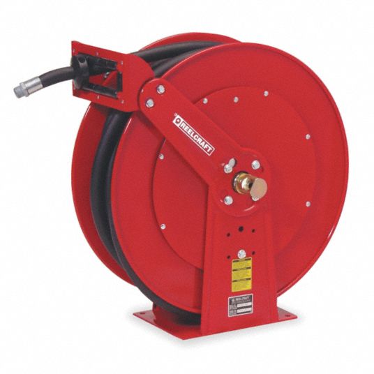 50 ft (3/4 in I.D.), 3/4 in MNPT, Spring Return Hose Reel - 5PG08