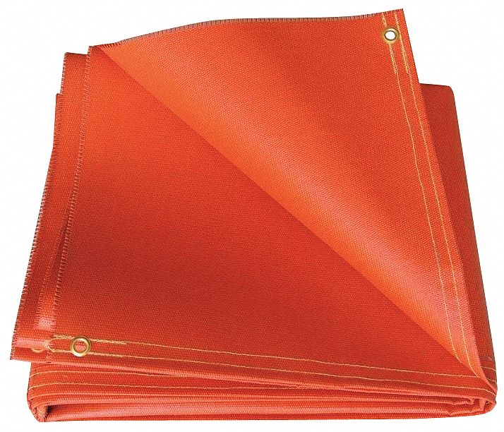 WELDING CURTAIN, SILICONE-COATED FIBERGLASS, 6 X 6 FT, 20 OZ, ORANGE