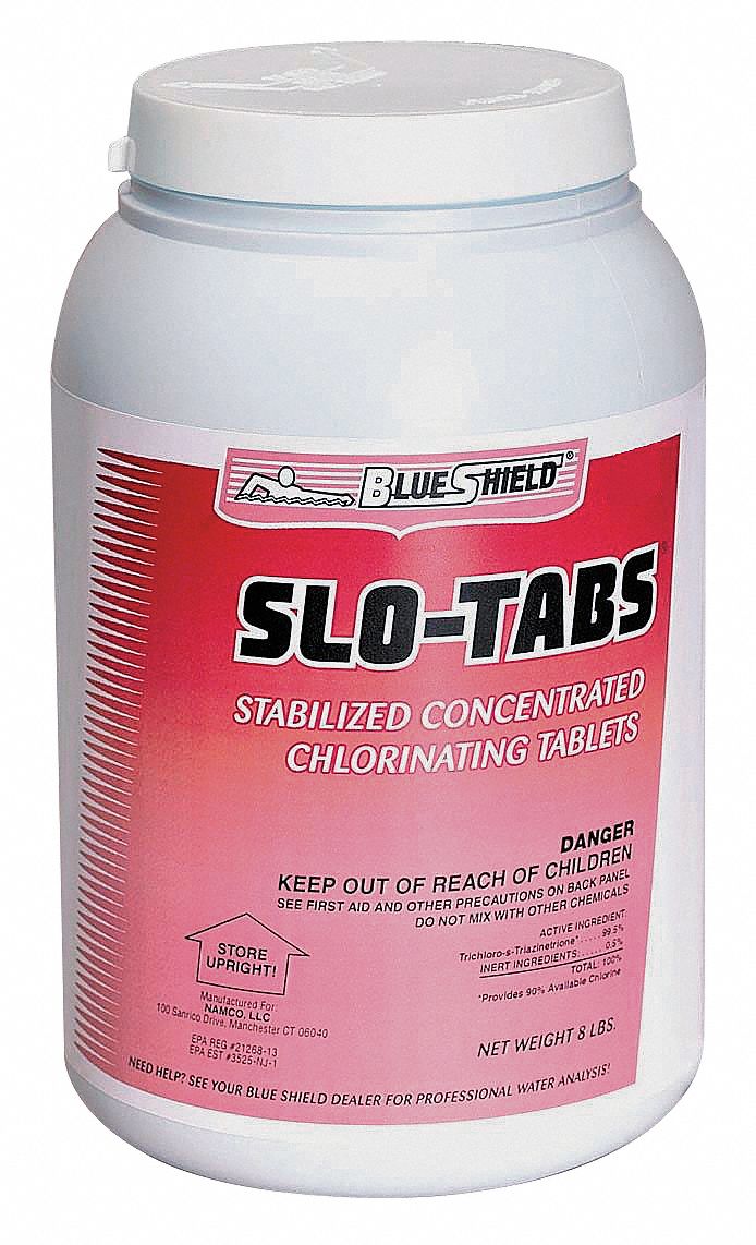 BLUE SHIELD CHEMICALS Pool Tablet Chlorine, 4 PK 5PJC550040 Grainger
