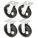 STANDARD PLATE CASTER KIT, 8 IN WHEEL DIAMETER, 2400 LB, 9½ IN MOUNTING H, 4 PK