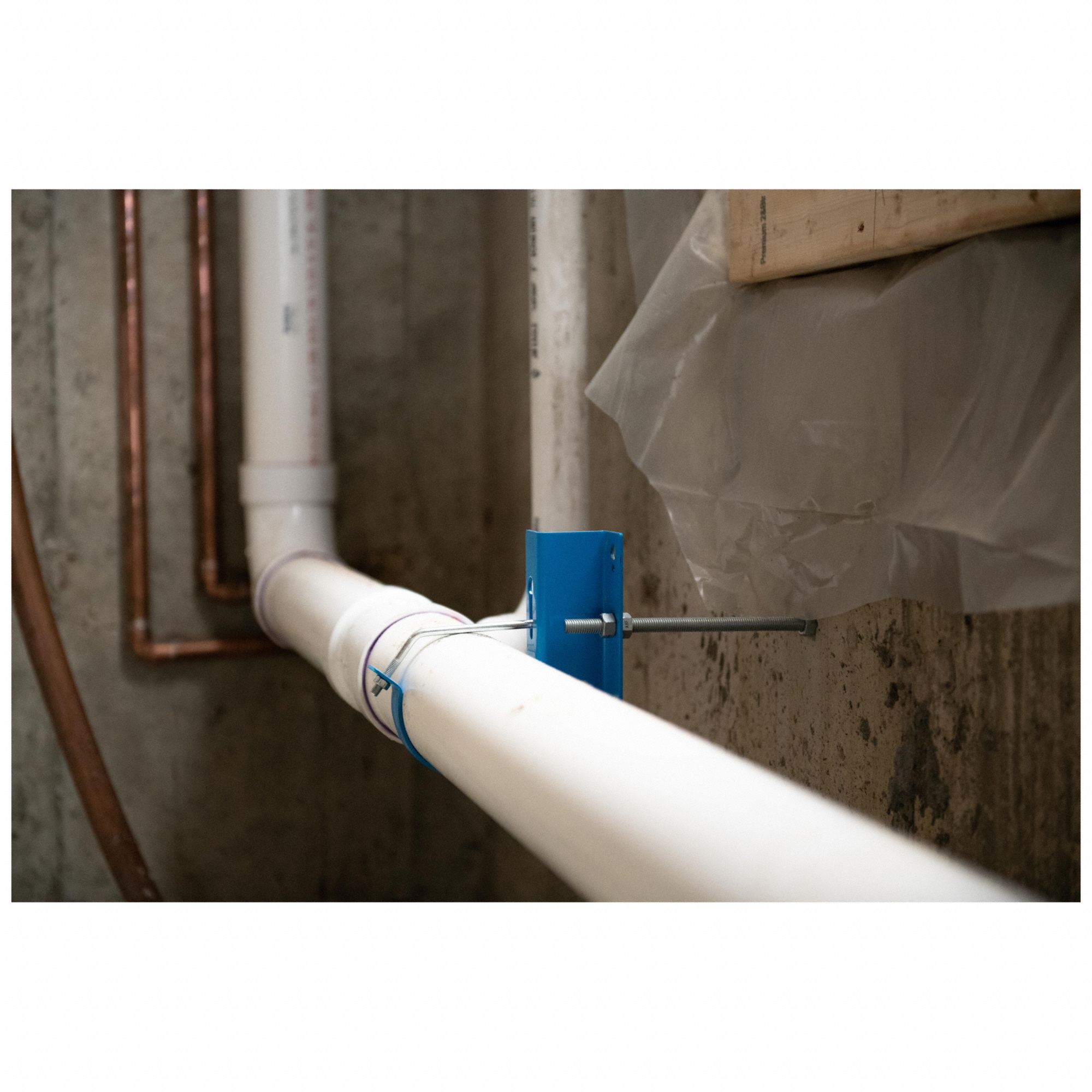 HAP SYSTEM Pipe Hanger Steel, 4 in Pipe Size, 300 lb Max. Load, 3/8 in