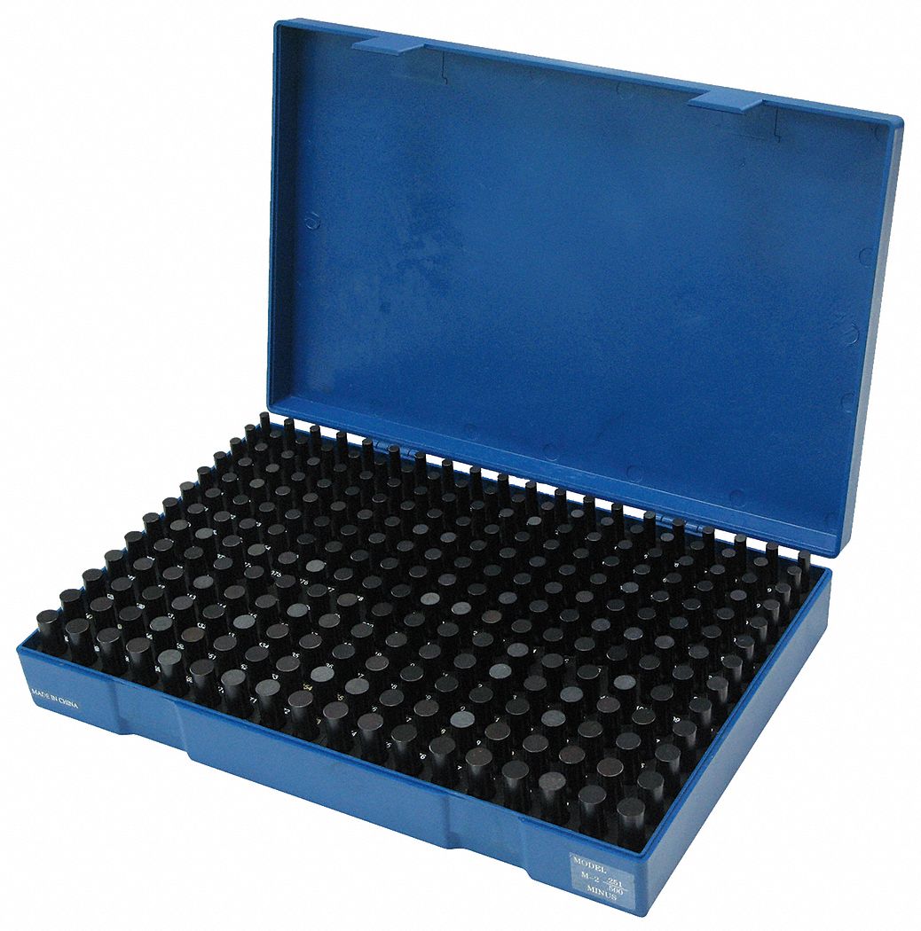 Pin Gage Set, Plus, 250 Pc, Shape Cylindrical, Nominal Size 0.251 to 0. ...