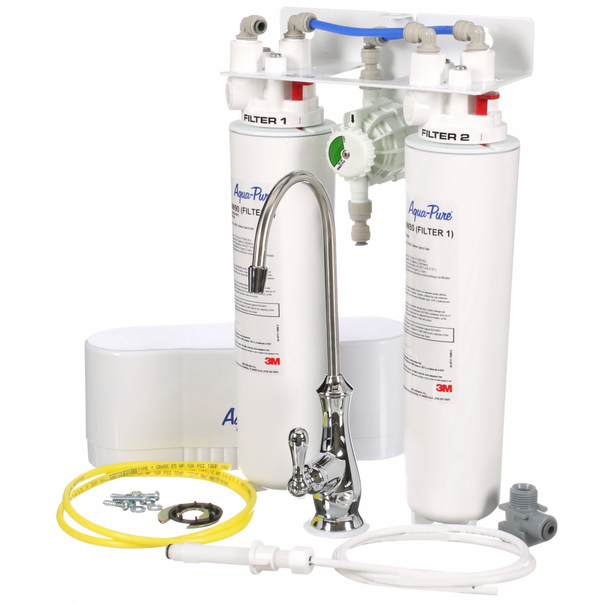 3M AQUAPURE Water Filter System 0.5 micron, 0.6 gpm, 625 gal, 15 3/4 in Ht 5PR955583101
